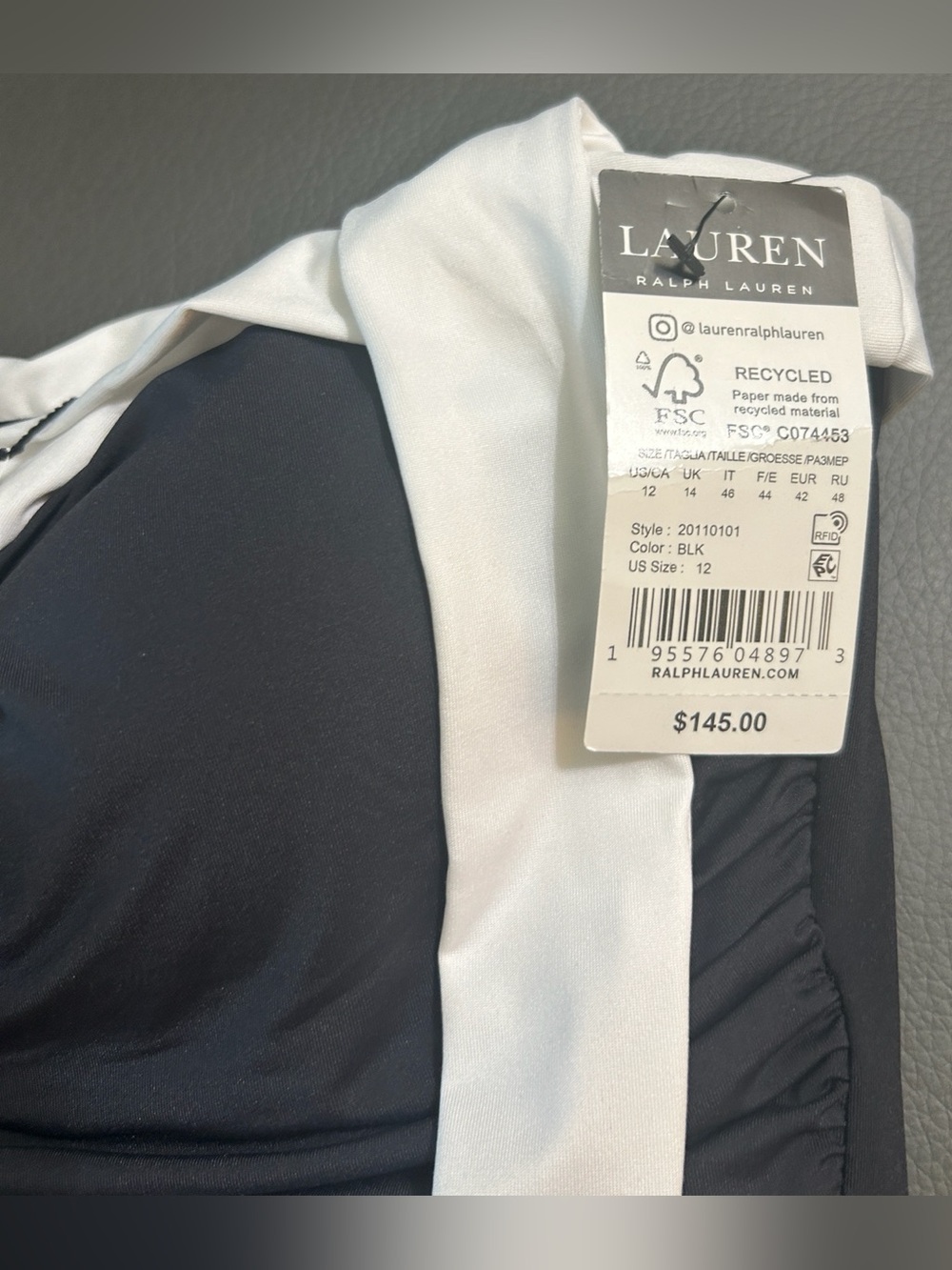 Ralph Lauren Bel Air Shirred Skirted One Piece Swimsuit Swim dress NWT - Picture 6 of 7